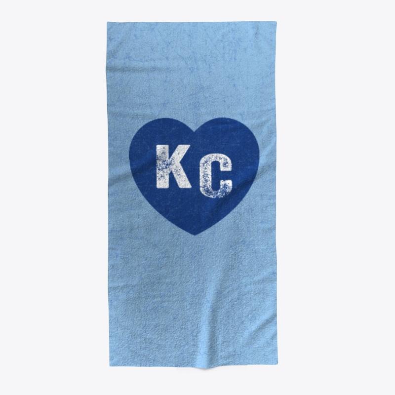 Kansas City Pool Towel Royal Blue Heart